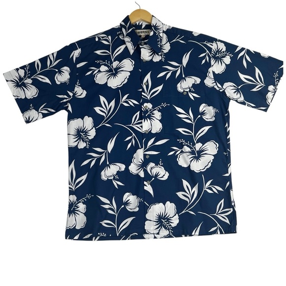 Campia Moda Hawaiian Men’s shirt Size Medium Tropical Blue/White - Picture 1 of 13
